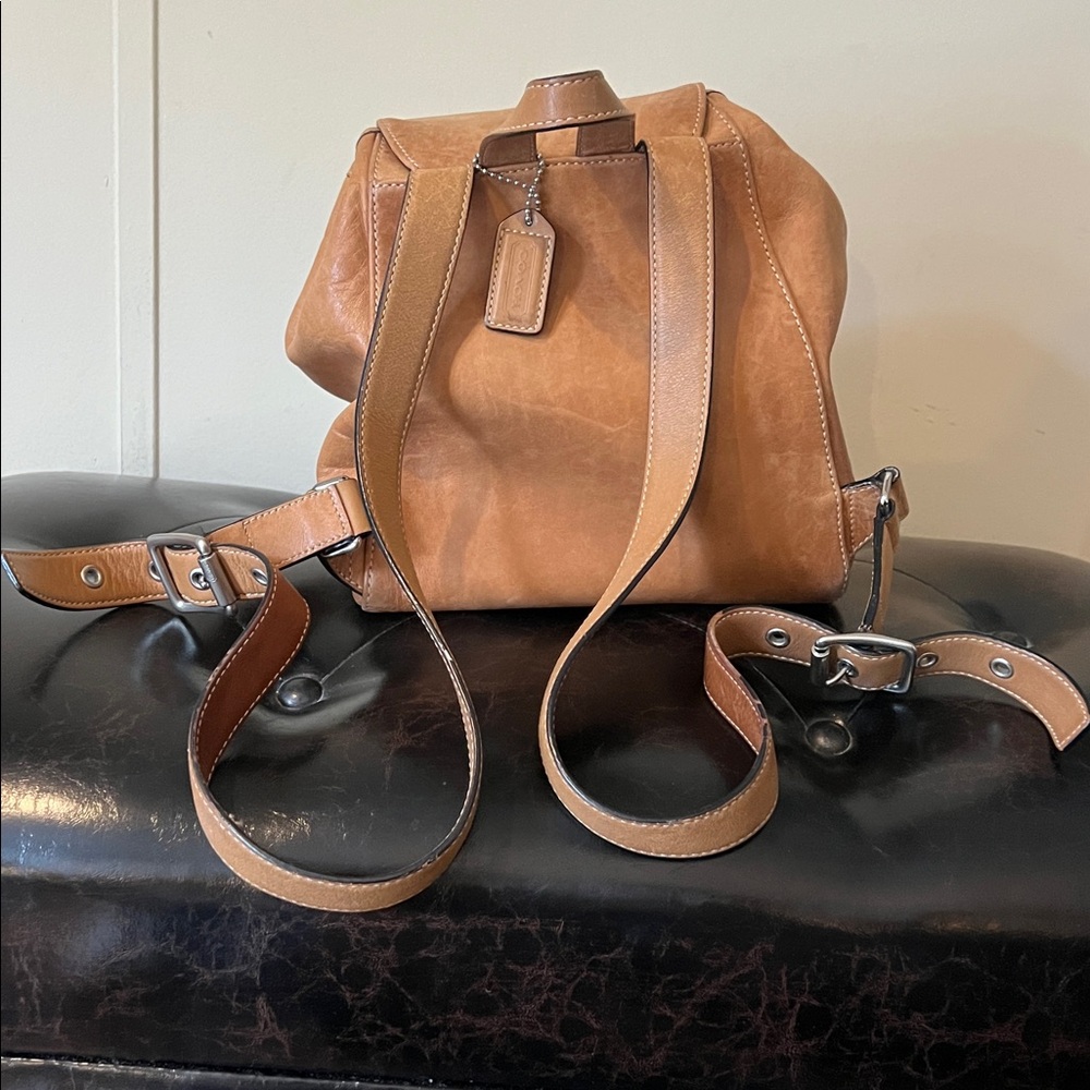 Vintage Coach Leather Buckle Backpack Bag - Picture 5 of 16